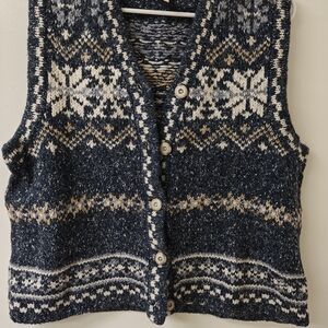 St. John's Bay Blue and White Knit Vest